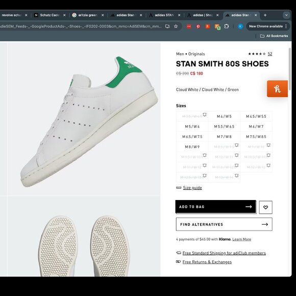 Adidas Stan Smith Sneakers M5 W6 - Picture 11 of 11